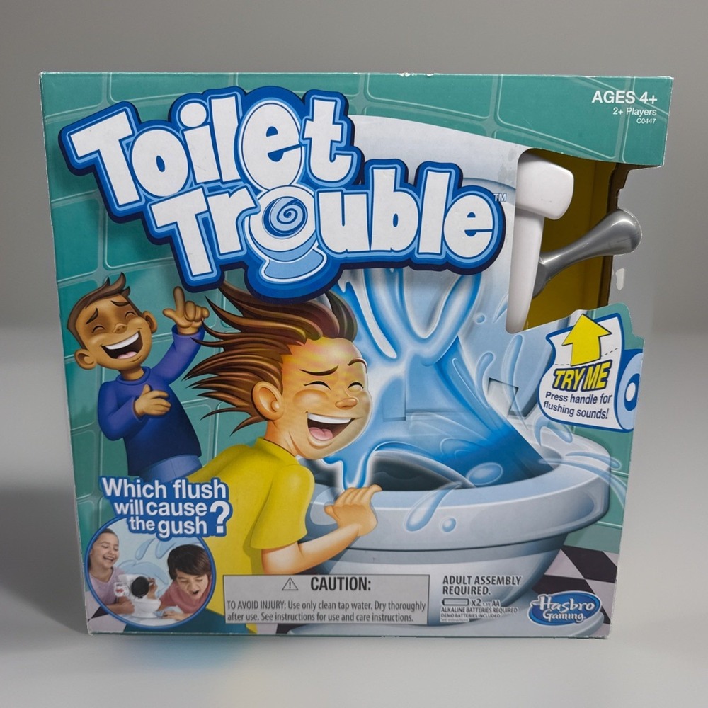 Hasbro Gaming Toilet Trouble Game C0447 Water Spraying Family Fun Fast Ship NEW